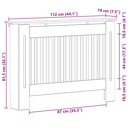 Heizkörperabdeckung Beton Grau 112 x 19 x 81,5 cm Holzwerkstoff