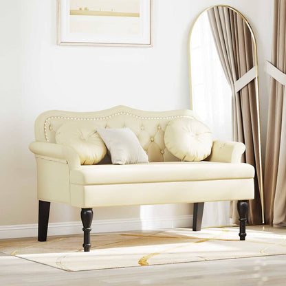 Chesterfield Bank Creme 120.5 x 65 x 75 cm Kunstleder