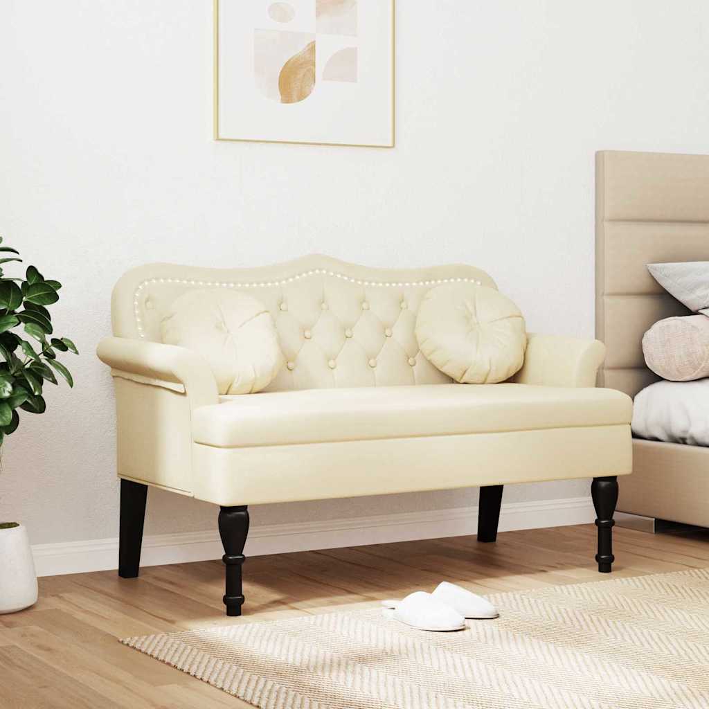 Chesterfield Bank Creme 120.5 x 65 x 75 cm Kunstleder