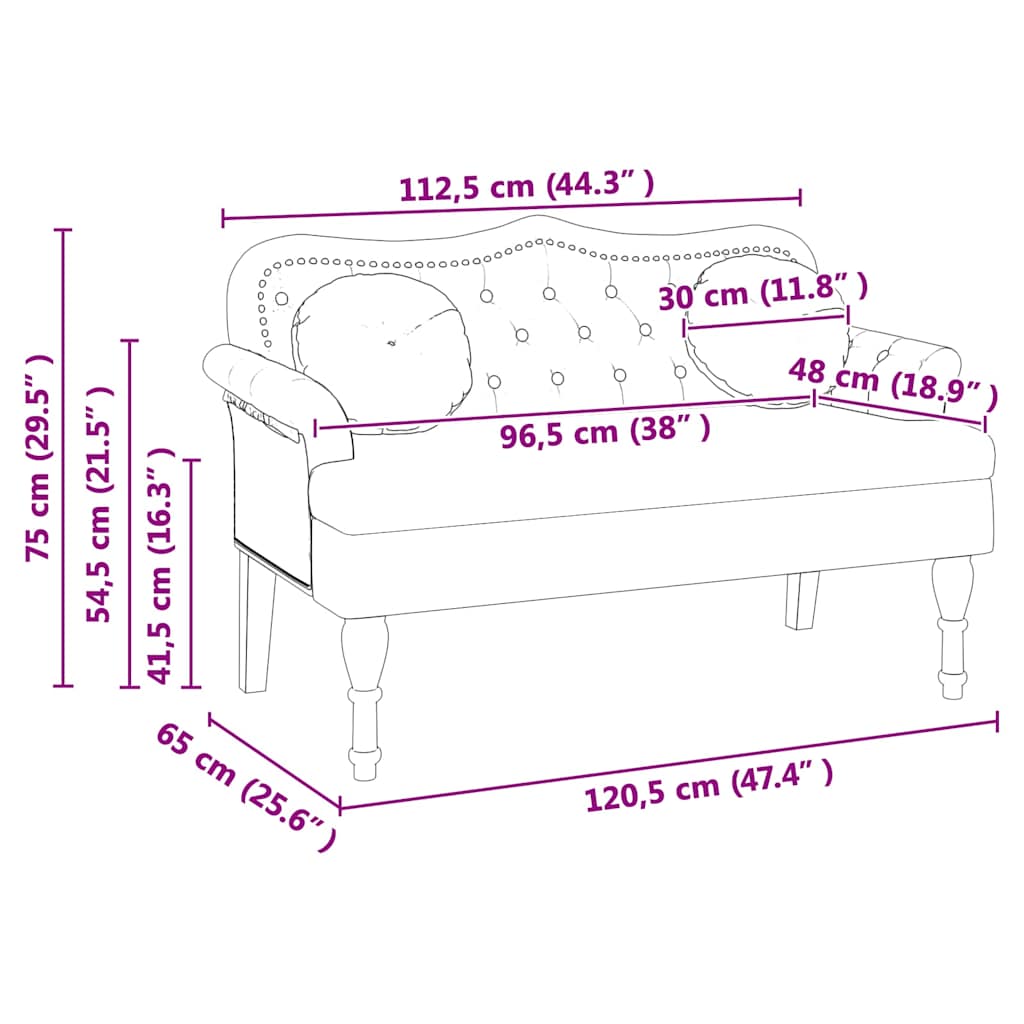 Chesterfield Bank Creme 120.5 x 65 x 75 cm Kunstleder
