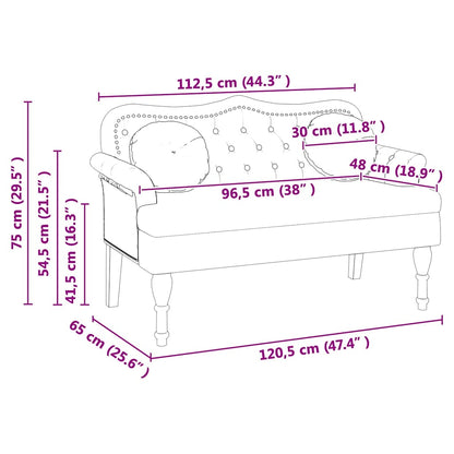 Chesterfield Bank Creme 120.5 x 65 x 75 cm Kunstleder