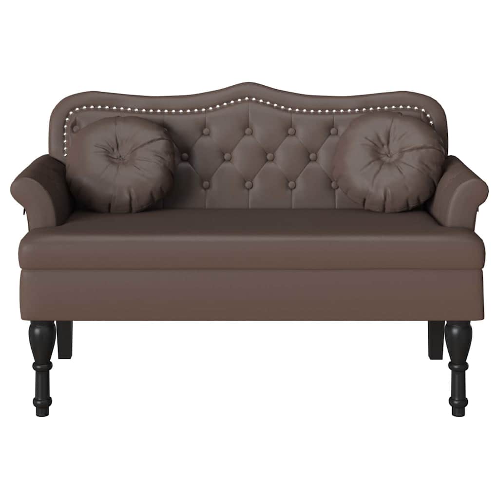 Chesterfield Bank Braun 120,5 x 65 x 75 cm Kunstleder