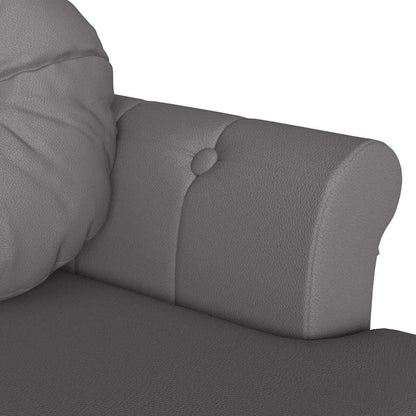 Chesterfield Bank mit Kissen Grau 120,5 x 65 x 75 cm Kunstleder