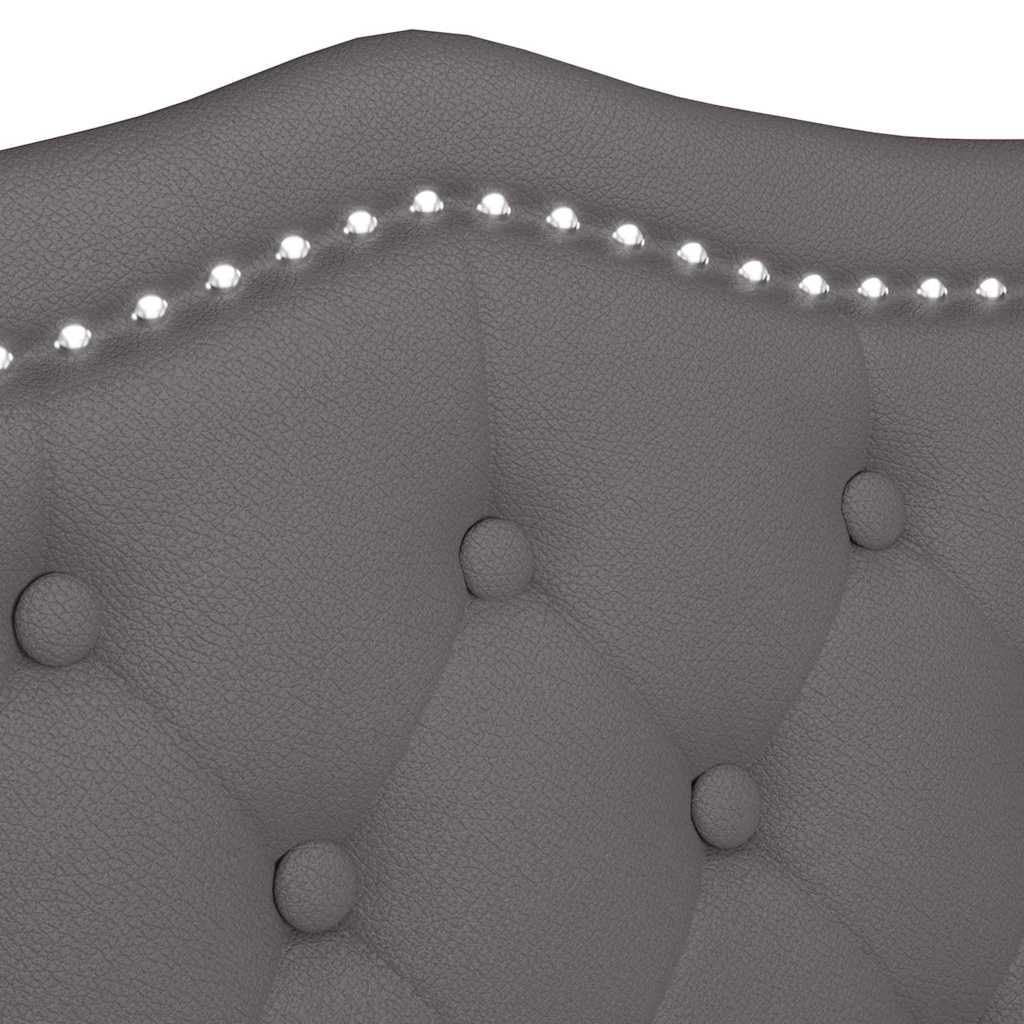 Chesterfield Bank mit Kissen Grau 120,5 x 65 x 75 cm Kunstleder