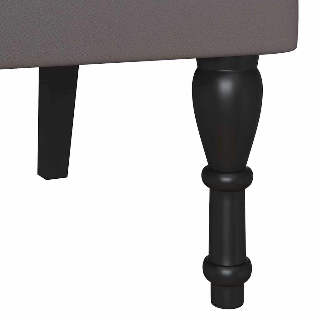 Chesterfield Bank mit Kissen Grau 120,5 x 65 x 75 cm Kunstleder