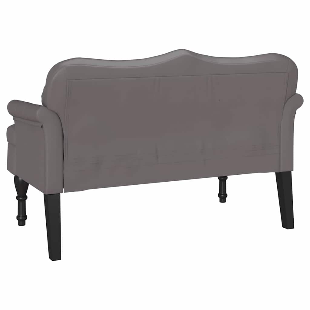 Chesterfield Bank mit Kissen Grau 120,5 x 65 x 75 cm Kunstleder