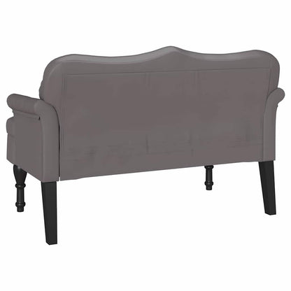 Chesterfield Bank mit Kissen Grau 120,5 x 65 x 75 cm Kunstleder
