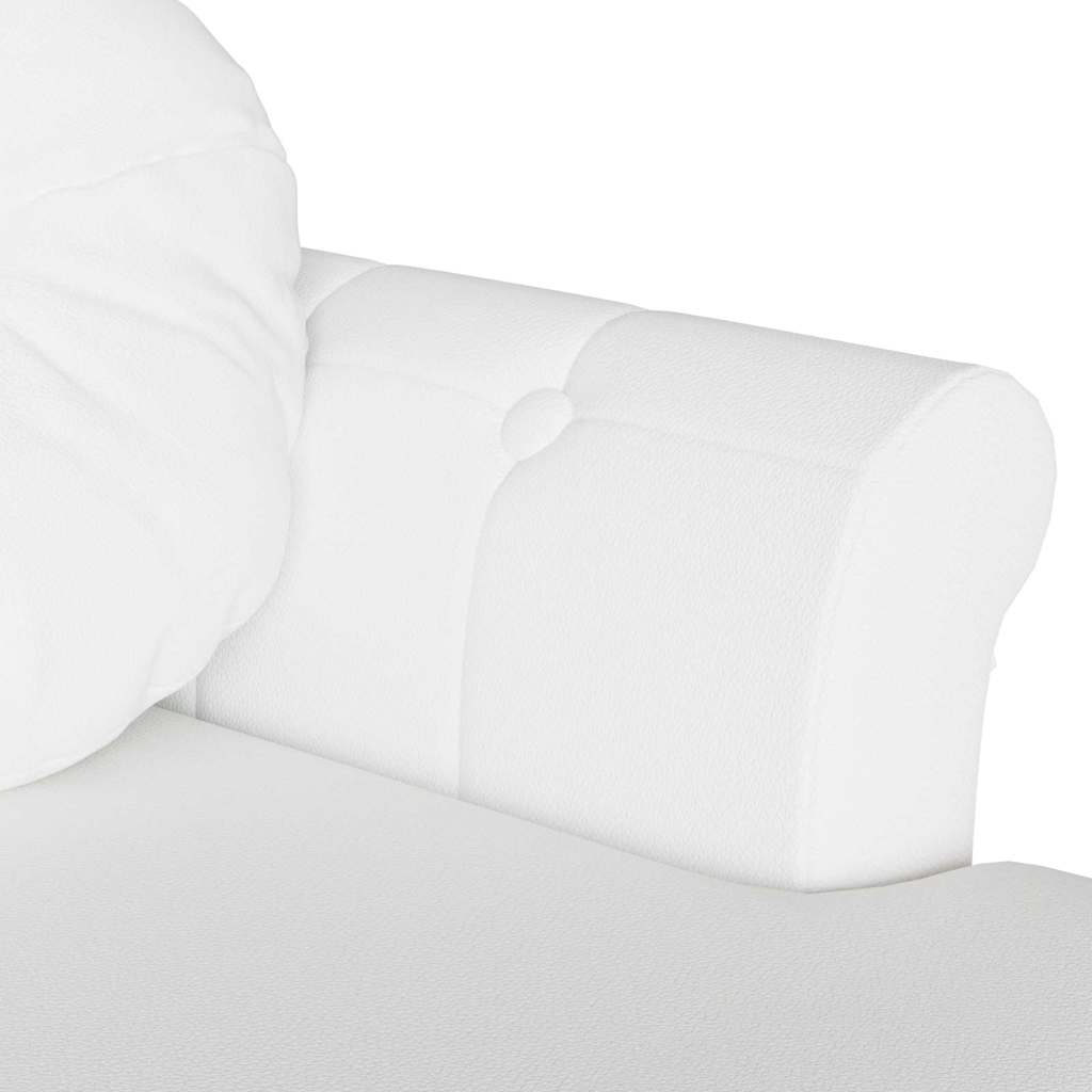 Chesterfield Bank mit Kissen Weiß 120,5 x 65 x 75 cm Kunstleder