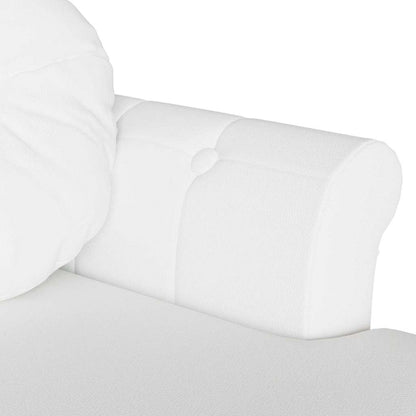 Chesterfield Bank mit Kissen Weiß 120,5 x 65 x 75 cm Kunstleder