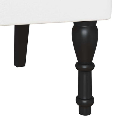 Chesterfield Bank mit Kissen Weiß 120,5 x 65 x 75 cm Kunstleder