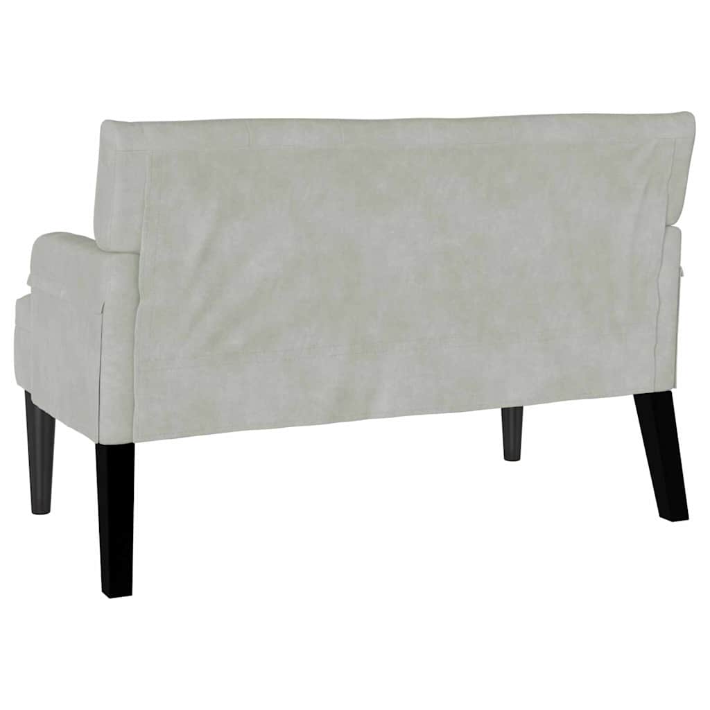Chesterfield Bench Hellgrau 112 x 65,5 x 75 cm Samt