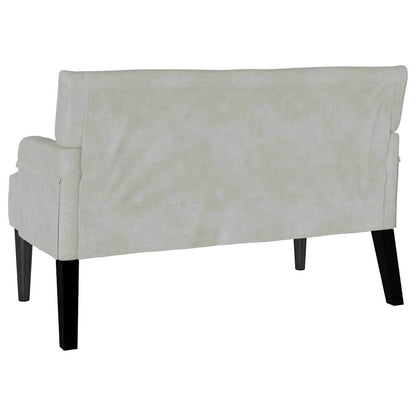 Chesterfield Bench Hellgrau 112 x 65,5 x 75 cm Samt