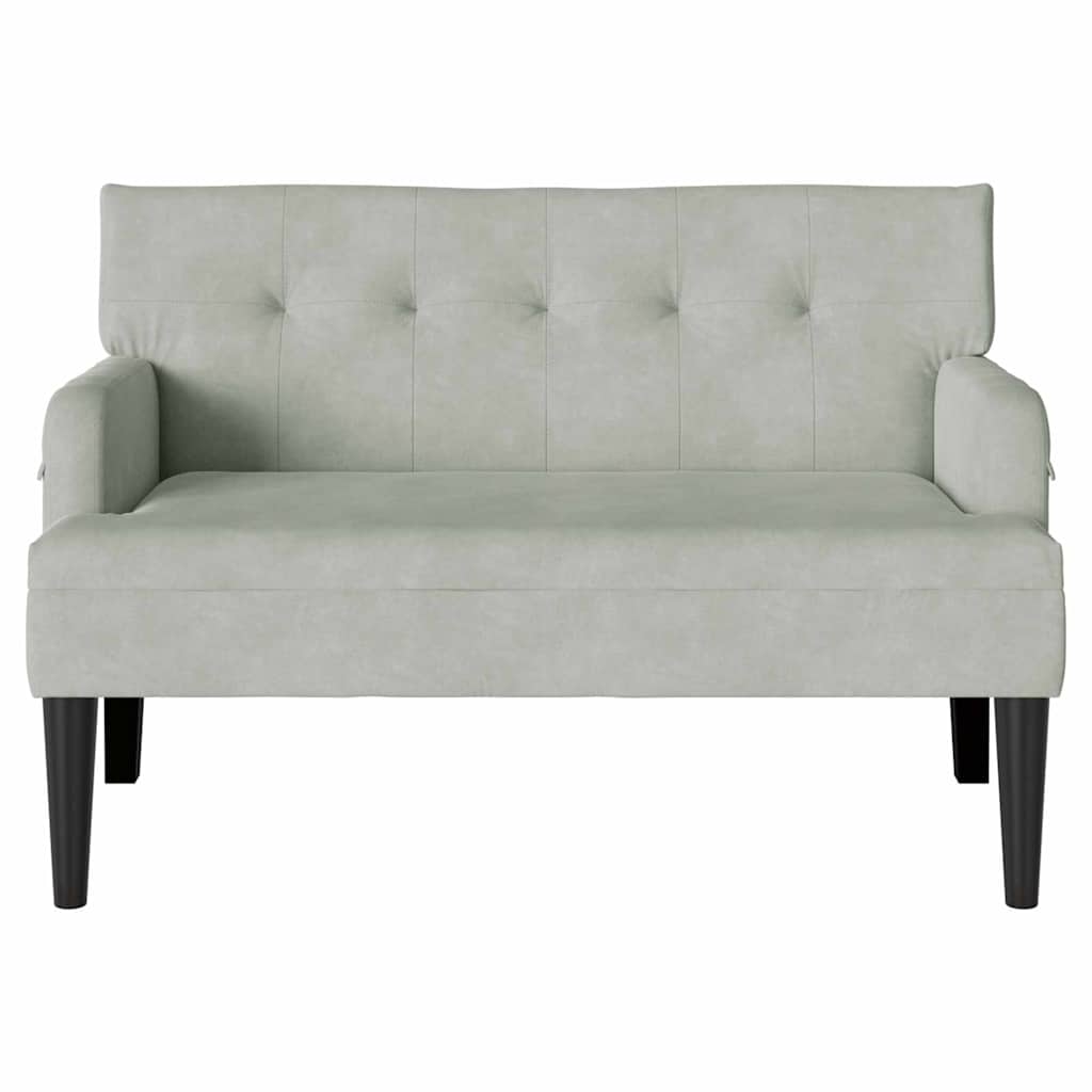 Chesterfield Bench Hellgrau 112 x 65,5 x 75 cm Samt