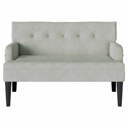 Chesterfield Bench Hellgrau 112 x 65,5 x 75 cm Samt