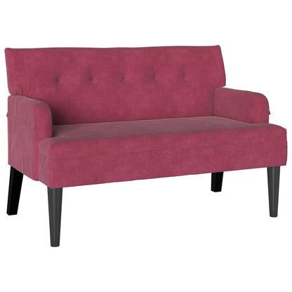 Chesterfield Bench Weinrot 112 x 65,5 x 75 cm Samt