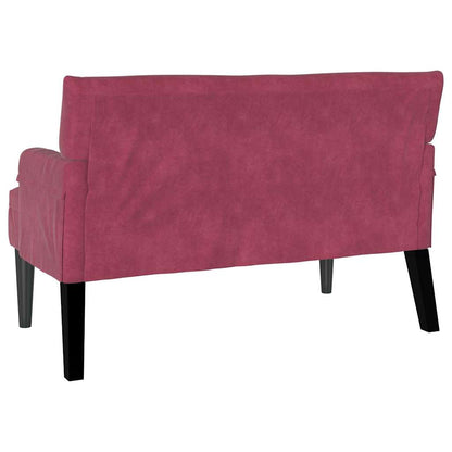 Chesterfield Bench Weinrot 112 x 65,5 x 75 cm Samt