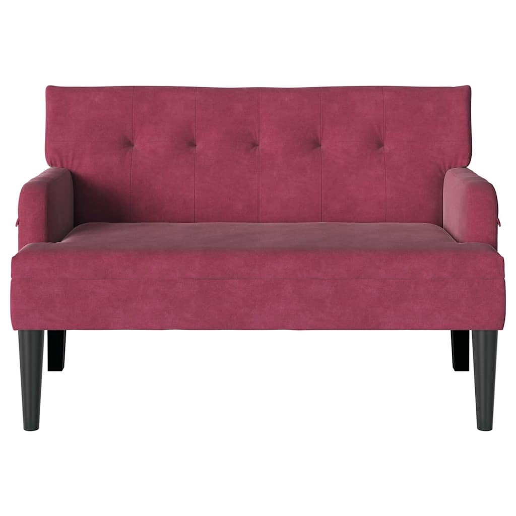 Chesterfield Bench Weinrot 112 x 65,5 x 75 cm Samt