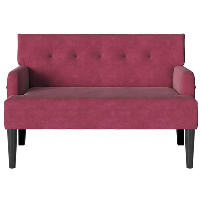 Chesterfield Bench Weinrot 112 x 65,5 x 75 cm Samt