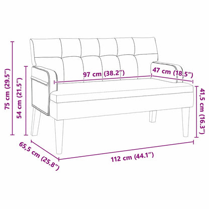 Chesterfield Bench Weinrot 112 x 65,5 x 75 cm Samt