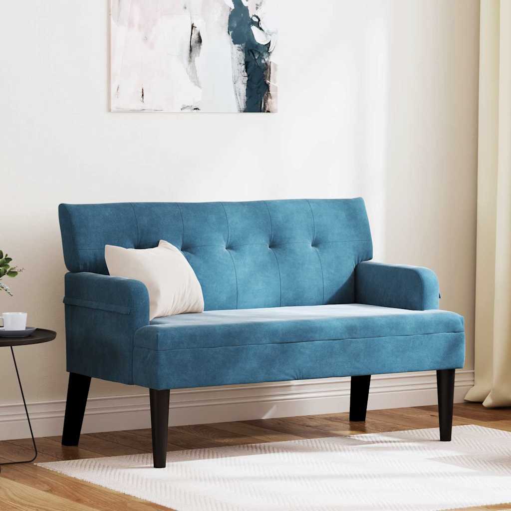 Chesterfield Bench Blau 112 x 65,5 x 75 cm Samt