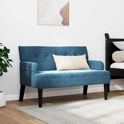 Chesterfield Bench Blau 112 x 65,5 x 75 cm Samt