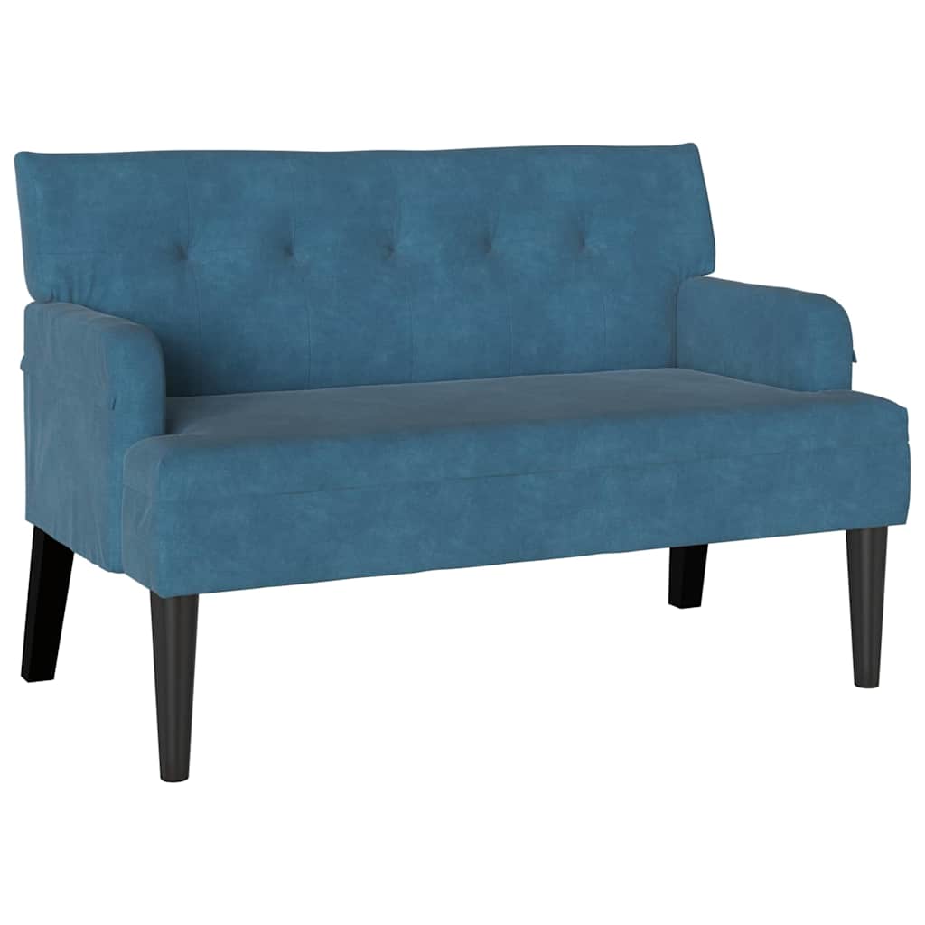 Chesterfield Bench Blau 112 x 65,5 x 75 cm Samt