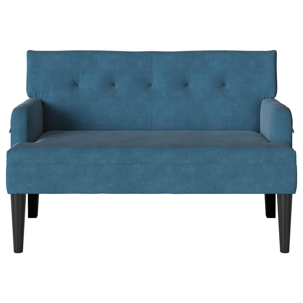 Chesterfield Bench Blau 112 x 65,5 x 75 cm Samt