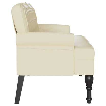 Bank Creme 119,5 x 64,5 x 75 cm Kunstleder