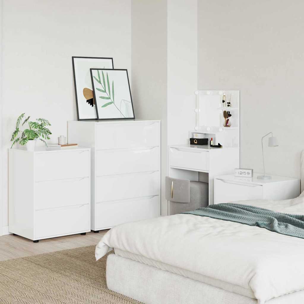 Stauraumschränke 2 pcs Hochglanz Weiß 80 x 48 x 105 cm