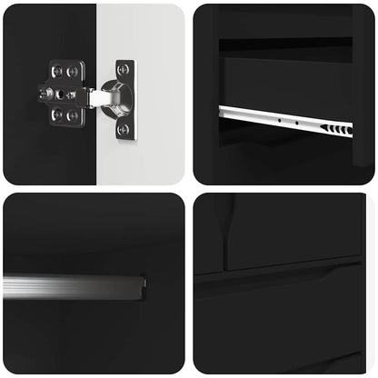 Badezimmerschrank Schwarz 79,5 x 49 x 156 cm Holzwerkstoff