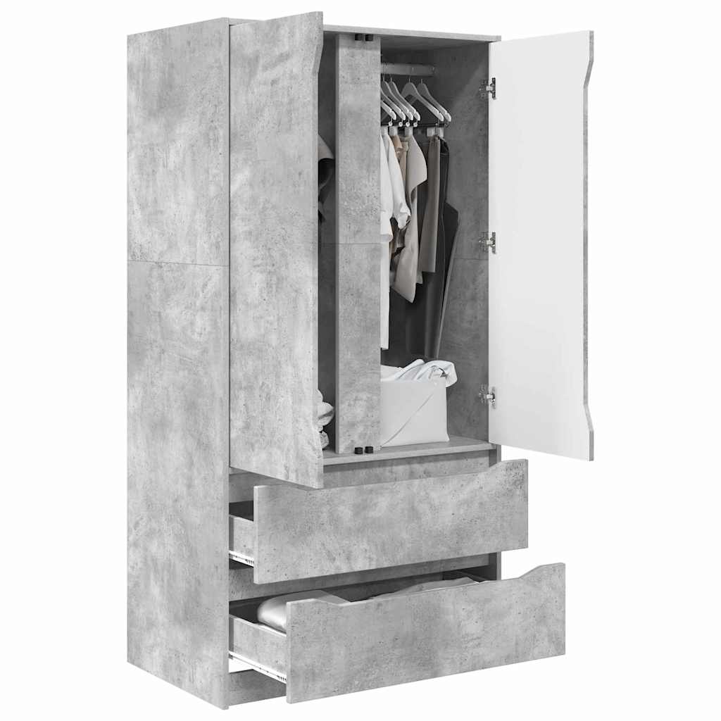 Badezimmerschrank Beton Grau 79,5 x 49 x 156 cm Holzwerkstoff