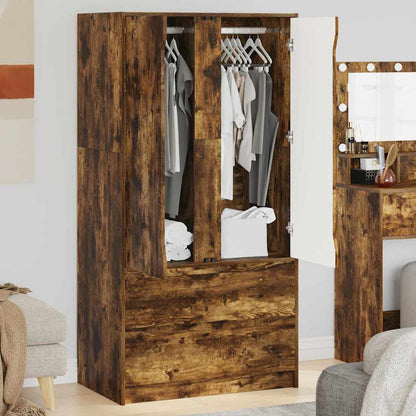 Badezimmerschrank mit Tür Geräucherte Eiche 79,5 x 49 x 156 cm