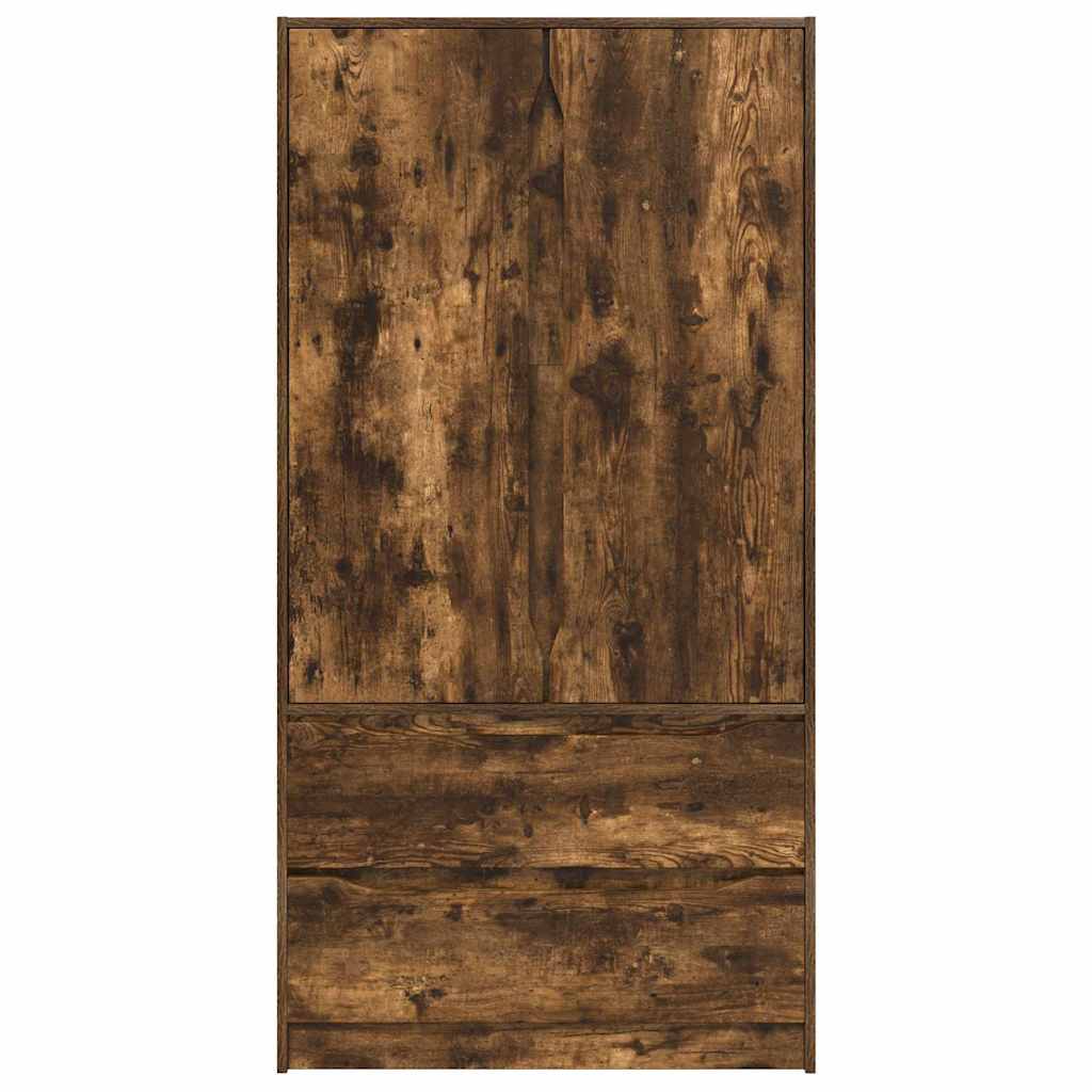 Badezimmerschrank mit Tür Geräucherte Eiche 79,5 x 49 x 156 cm