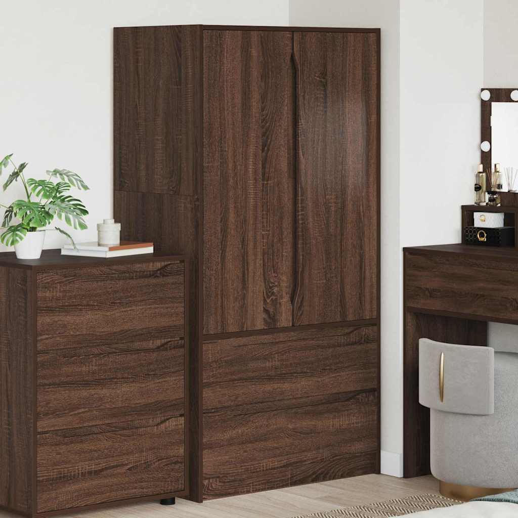 Badezimmerschrank mit Tür Braun Eichen-Optik 79,5 x 49 x 156 cm