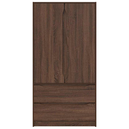 Badezimmerschrank mit Tür Braun Eichen-Optik 79,5 x 49 x 156 cm