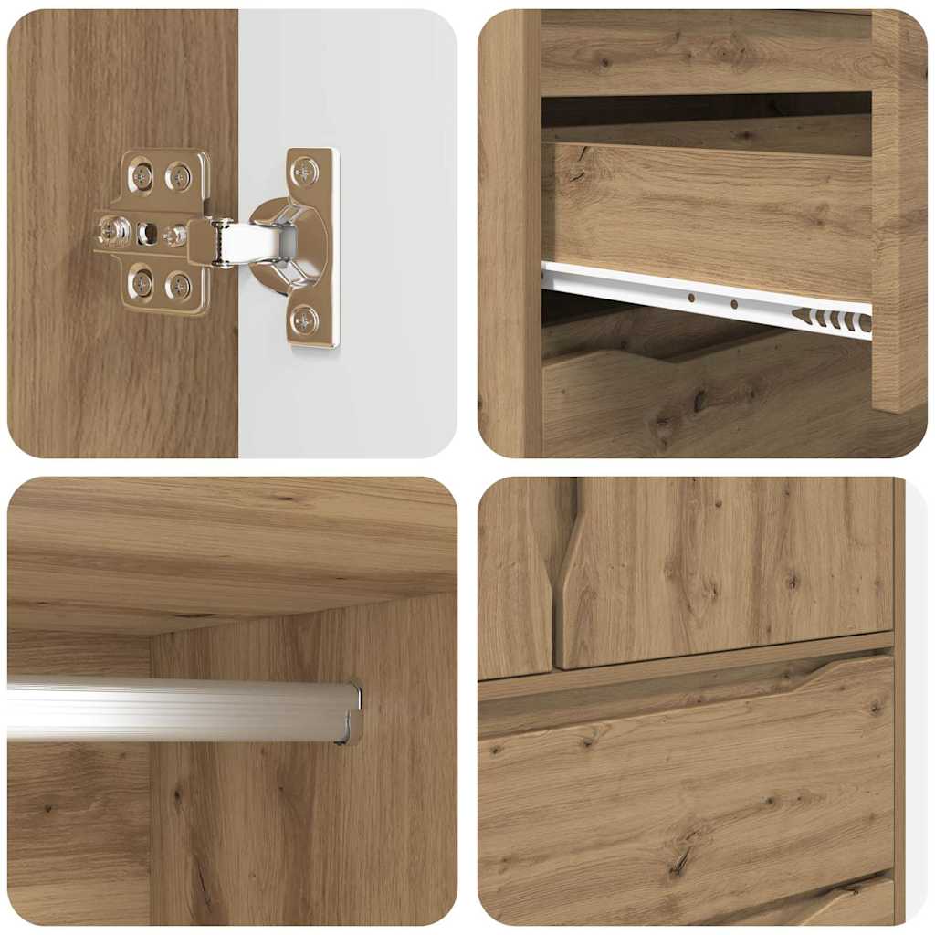 Badezimmerschrank mit Speicher Artisan-Eiche 79,5 x 49 x 156 cm