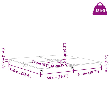 Sonnenschirmständer Dunkelgrau 100 x 100 x 4 cm Stahl