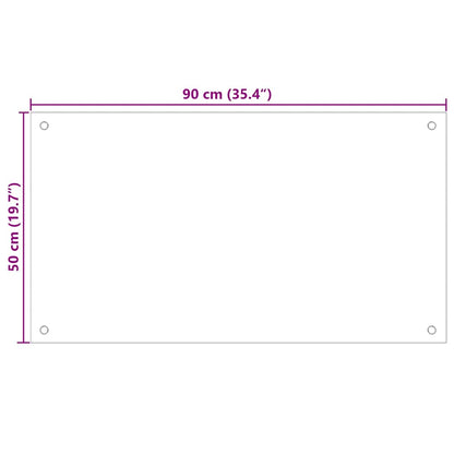 Küchenrückwand 2 pcs Weiß 90 x 50 cm Gehärtetes Glas