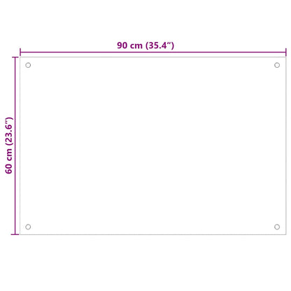 Küchenrückwand 2 pcs Weiß 90 x 60 cm Gehärtetes Glas