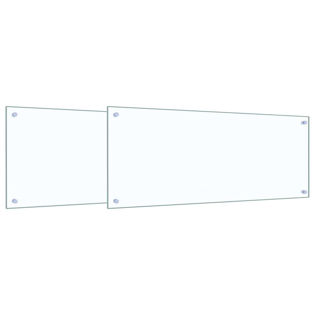 Küchenrückwand 2 pcs Transparent 100 x 40 cm Gehärtetes Glas
