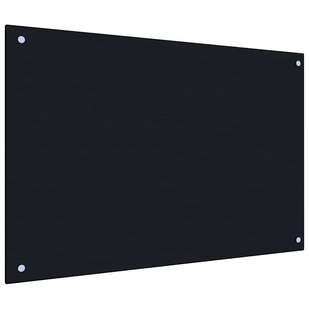 Küchenrückwand 2 pcs Schwarz 90 x 50 cm Gehärtetes Glas