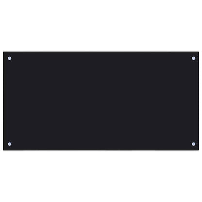 Küchenrückwand 2 pcs Schwarz 100 x 50 cm Gehärtetes Glas