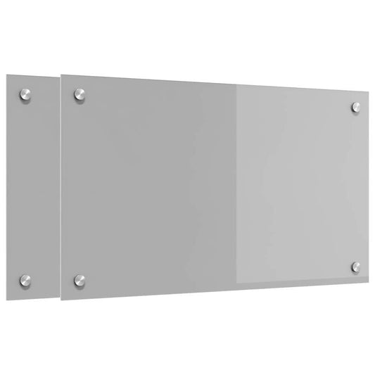Küchenrückwand 2 pcs Hellgrau 70 x 40 cm Gehärtetes Glas