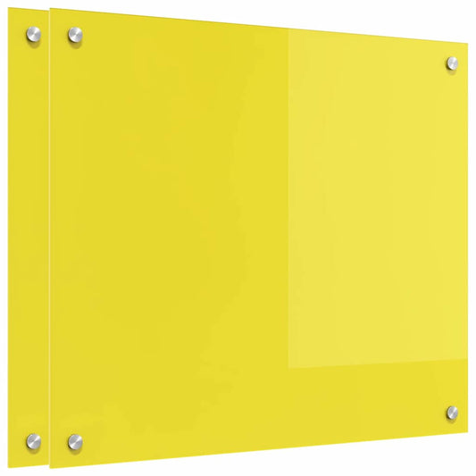 Küchenrückwand 2 pcs Gelb 70 x 60 cm Gehärtetes Glas