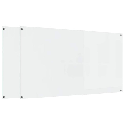 Küchenrückwand 2 pcs Transparent 110 x 60 cm Gehärtetes Glas