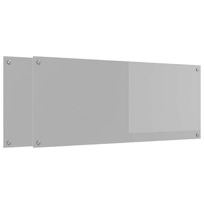 Küchenrückwand 2 pcs Hellgrau 120 x 50 cm Gehärtetes Glas
