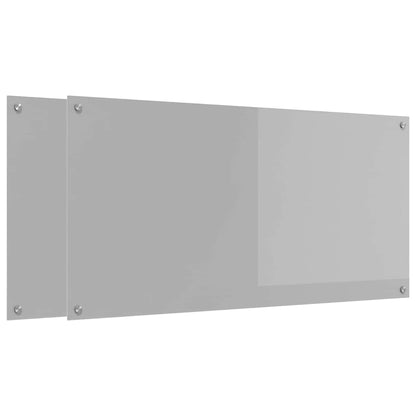 Küchenrückwand 2 pcs Hellgrau 120 x 60 cm Gehärtetes Glas