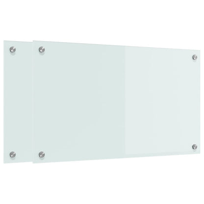 Küchenrückwand 2 pcs Weiß 70 x 40 x 0.8 cm Gehärtetes Glas