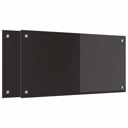 Küchenrückwand Schwarz 80 x 40 x 0.8 cm Gehärtetes Glas