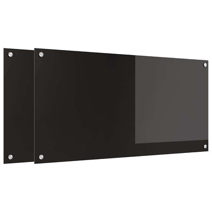 Küchenrückwand Schwarz 100 x 50 x 0.8 cm Gehärtetes Glas